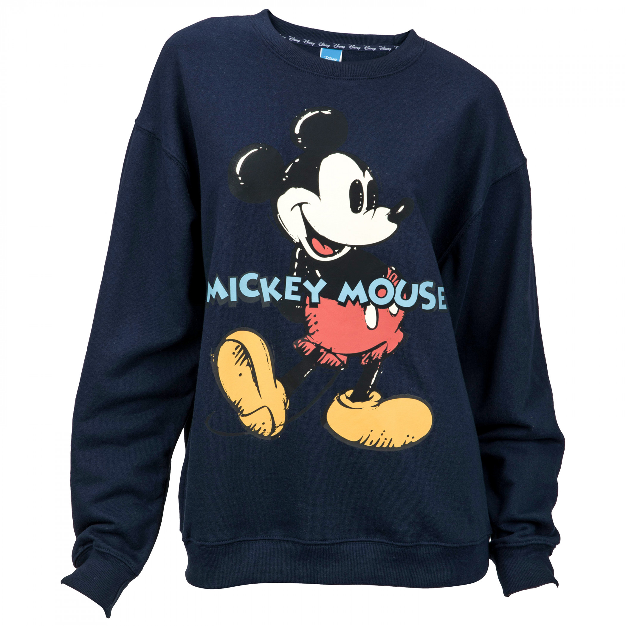 Mickey Mouse Colored Pencil Sketch Navy Colorway Fleece Sweater
